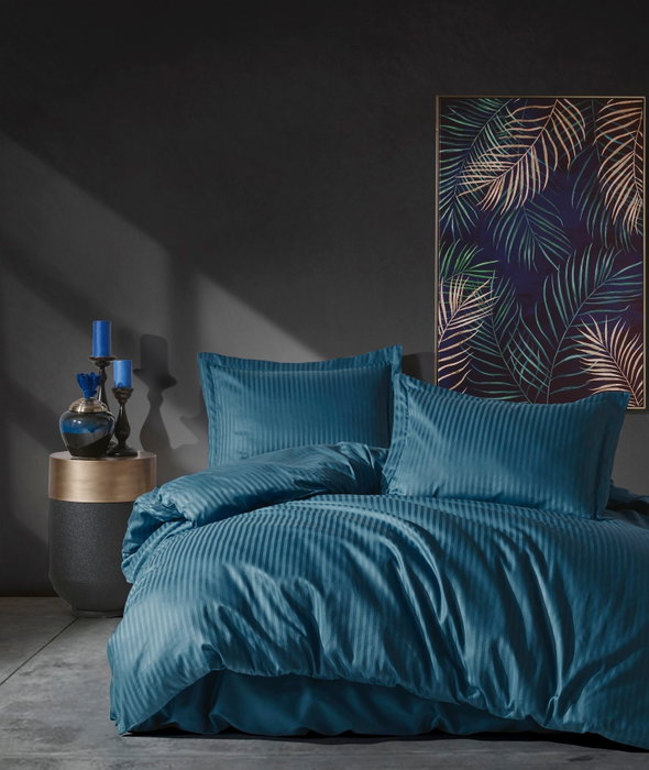 L'essentiel linge de maison Juego de funda de edredón Stripe - Blue, 200 x 220 cm L'essentiel linge de maison Juego de funda de edredón Stripe - Blue, 200 x 220 cm